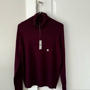 Ann Taylor Men's Deep Burgundy Turtleneck Sweater